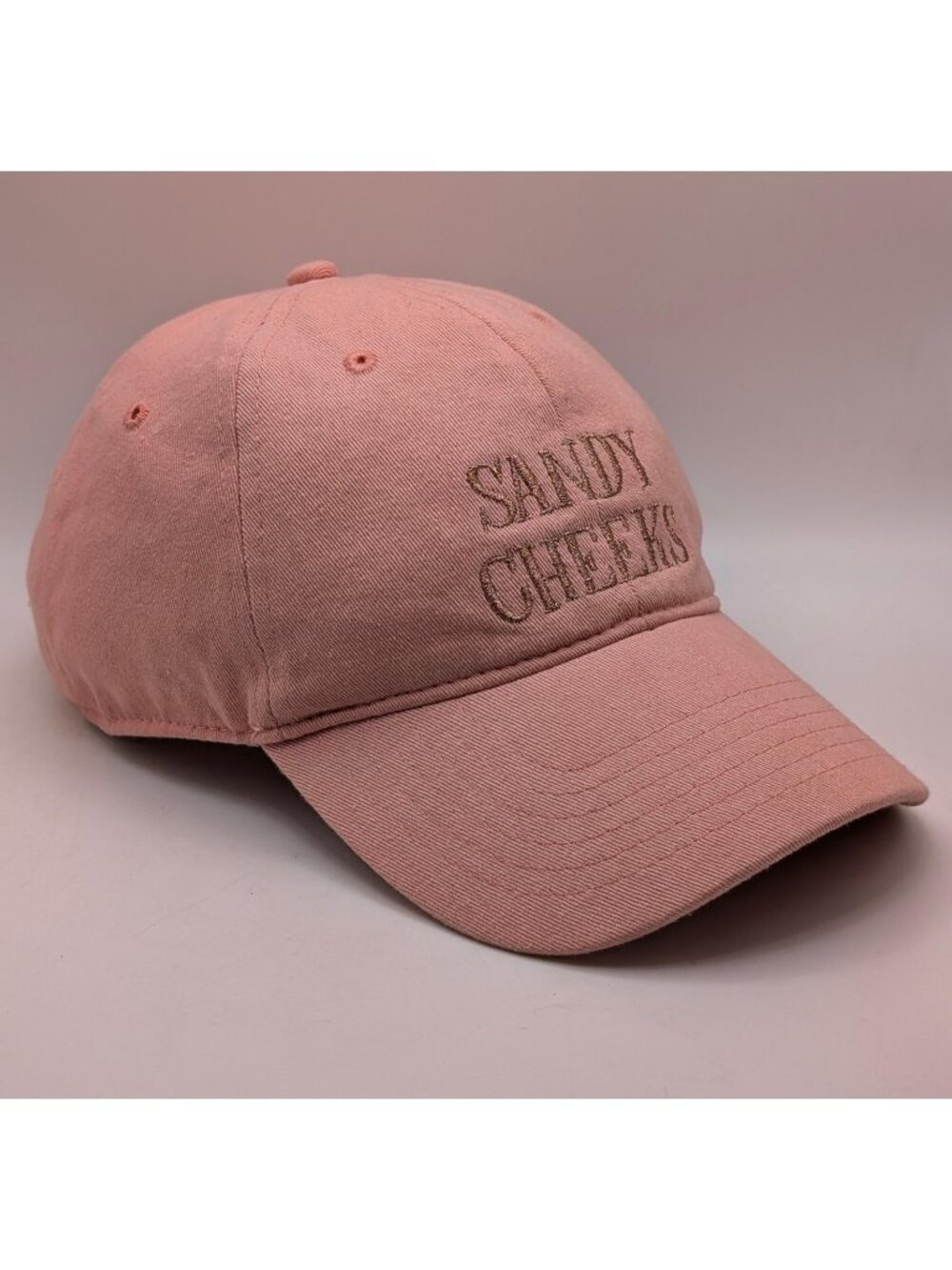 Sandy Cheeks Macbeth SpongeBob Hat Cap Light Pink Gold Adjustable Strap Back